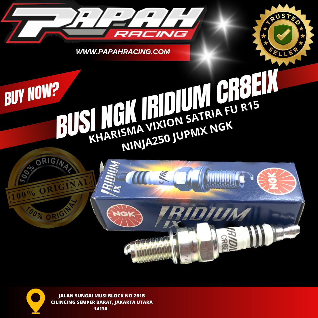 BUSI NGK IRIDIUM CR8EIX KHARISMA VIXION SATRIA FU R15 NINJA250 JUPMX NGK 